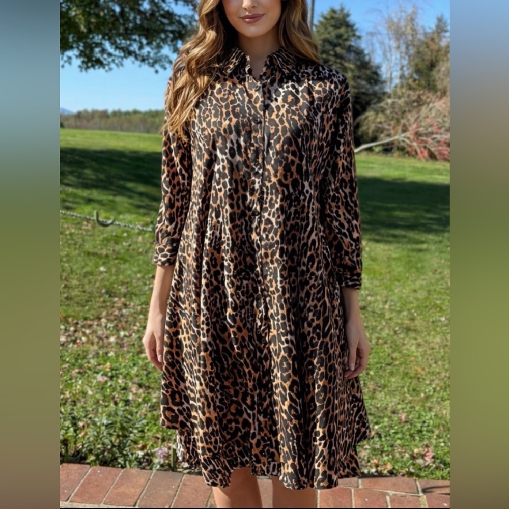 Truly 4 You Animal Print High-Low Silky Dress Women’s Size Small